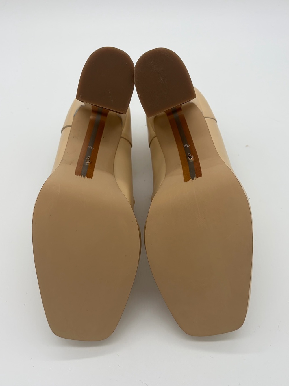 Sam Edelman Cream Block-Heel Penny Loafers - Picture 7 of 9